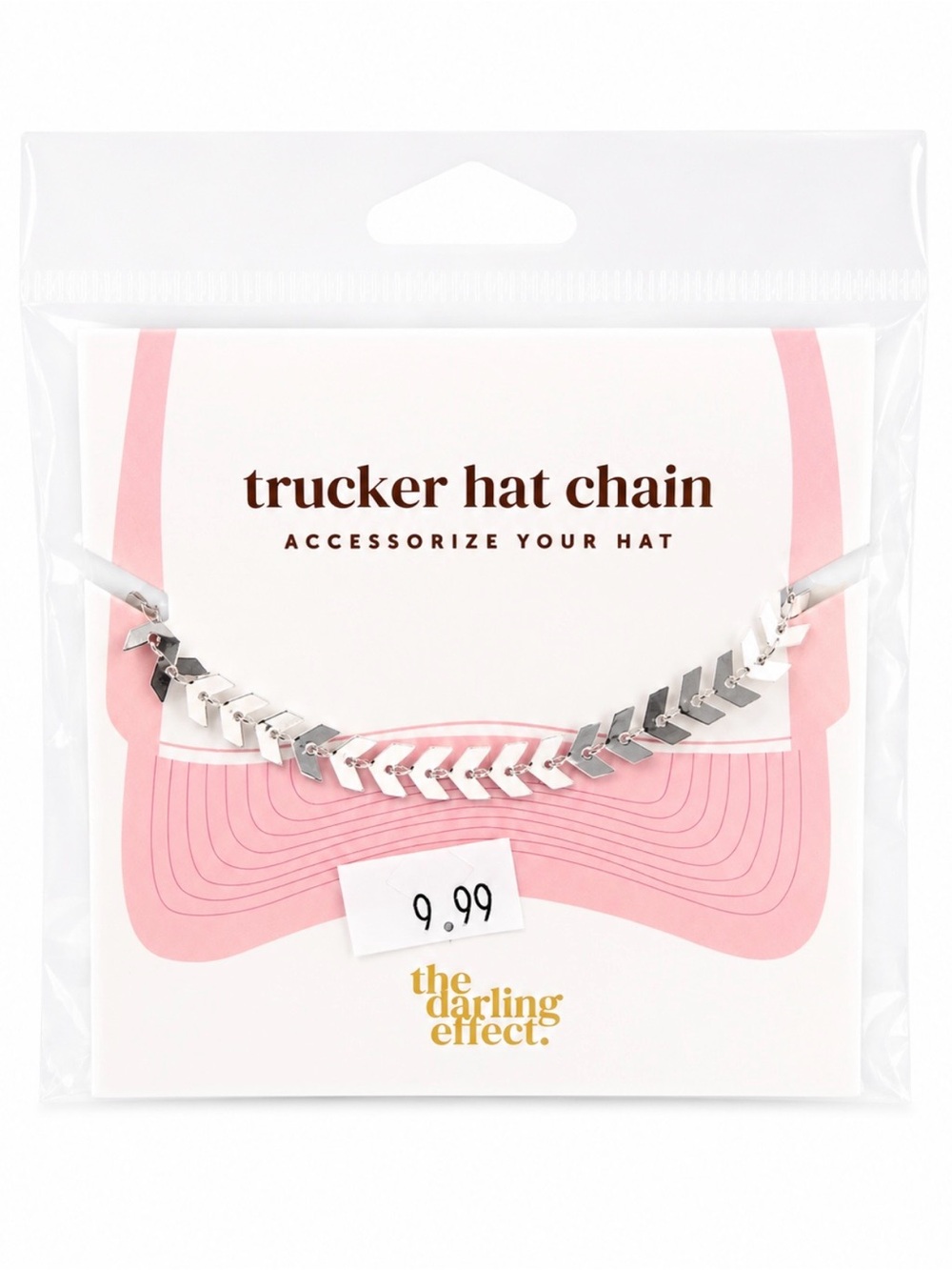 The Darling Effect Silver Chevron Trucker Hat Chain